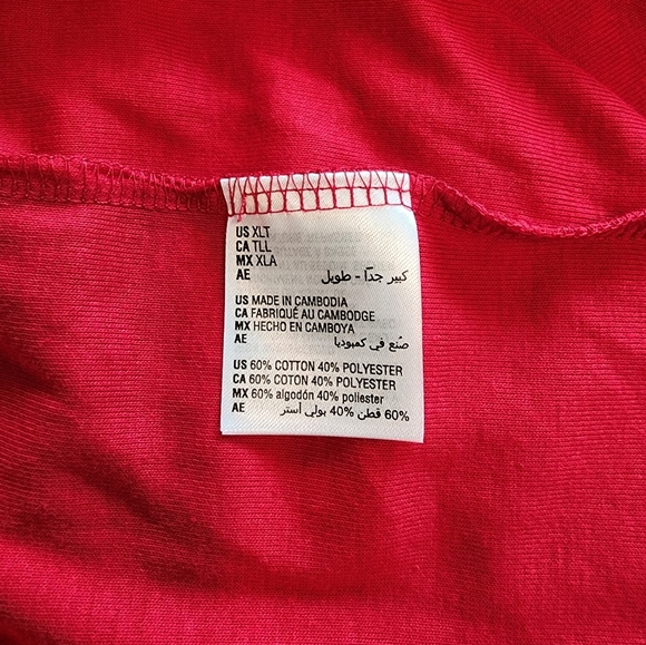 Nwt Family PJs Red Long Sleeve Henley knit Top SZ XLT - Picture 5 of 7